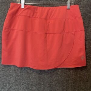 JoFit Skort Skirt Womens XL Coral Golf Tennis Pickleball Pull On Stretch Pocket‎
